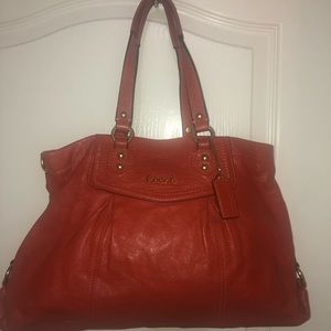Beautiful Coach Ashley F19243 Burnt Orange color Leather Shoulder bag.